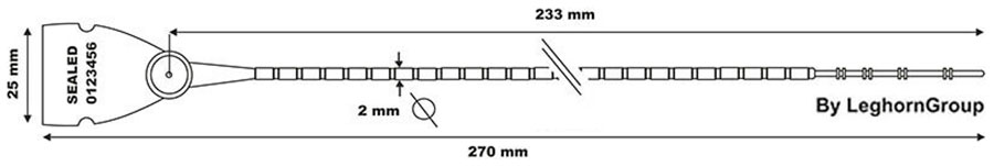 plastova plomba scite seal lgh 103-2×270 mm technicky nakres