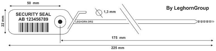 zatahovaci plomba jupiter 1.3×225 mm technicky vykres