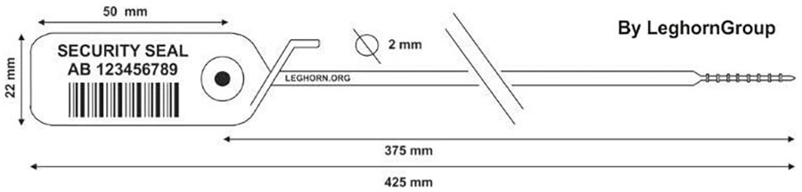zatahovaci plomba jupiter 2×425 mm technicky vykres