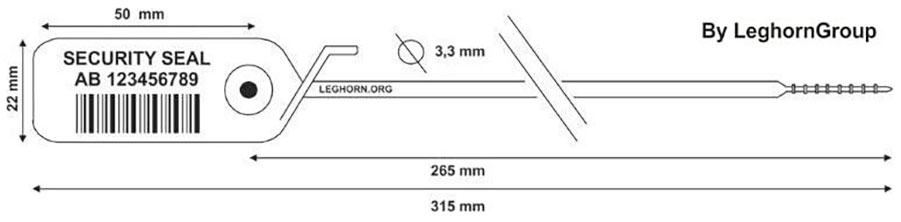 zatahovaci plomba jupiter 3.3×315 mm technicky vykres