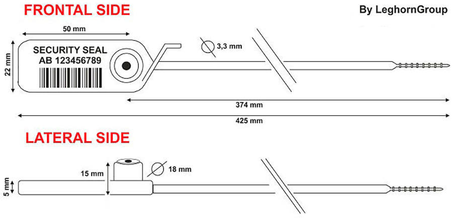 zatahovaci plomba jupiter 3.3×425 mm technicky vykres