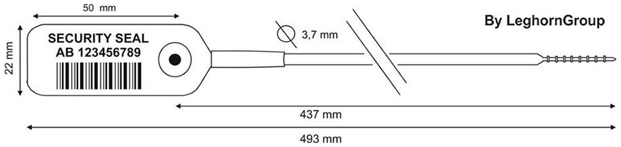 zatahovaci plomba jupiter 3.7×493 mm technicky vykres